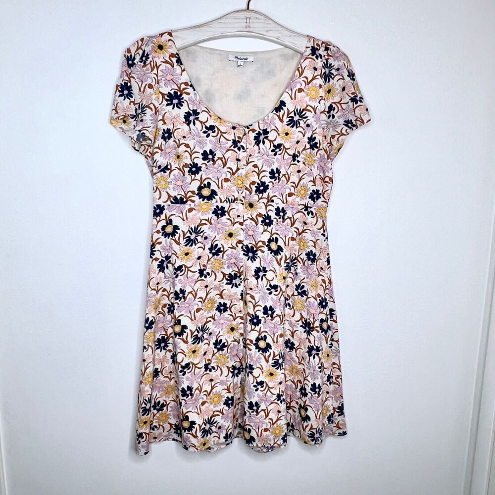 Madewell Womens Puff-Sleeve Button-Front Dress Size 2 Wildflower Garden Floral